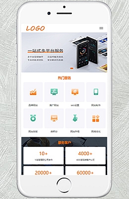 【移动端】网站建设 橙色款 包含html+CSS+Js+字体文件全套