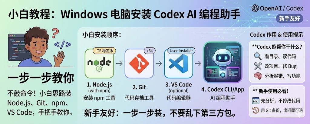 保姆级小白教程:Windows电脑安装CodexAI编程助手